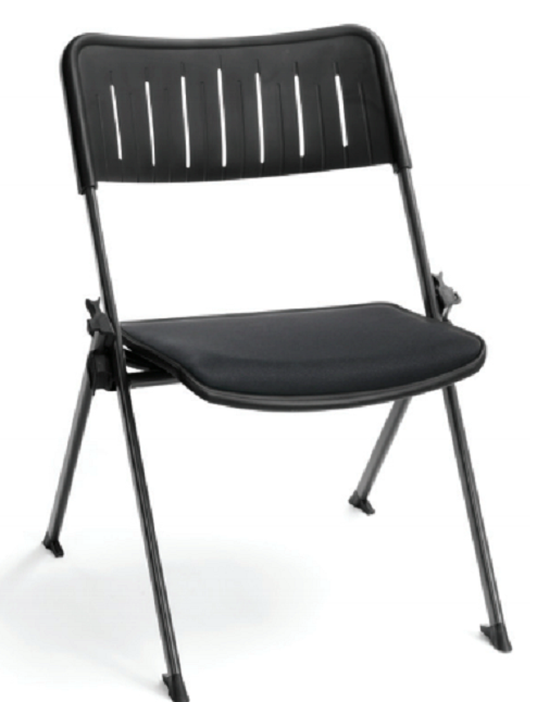 Black Stanza Nesting Fabric Stack Chair